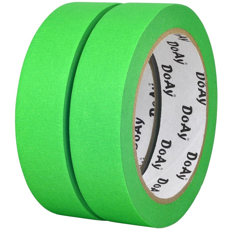 DOAY 2 Pack Green Painters Tape - Masking Tape 1 Inch Wide - Multi-Surface, Smart Adhesion, Indoor & Outdoor - 180FT Total - Paint Tape for DIY, Labeling, Art, Car, General Purpose (#3910) - Image 1